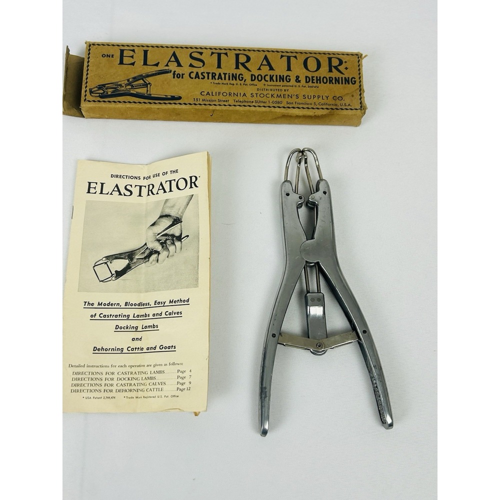 Vintage Elastrator Castrating Tool California Stockmen's Supply Co Nasco West